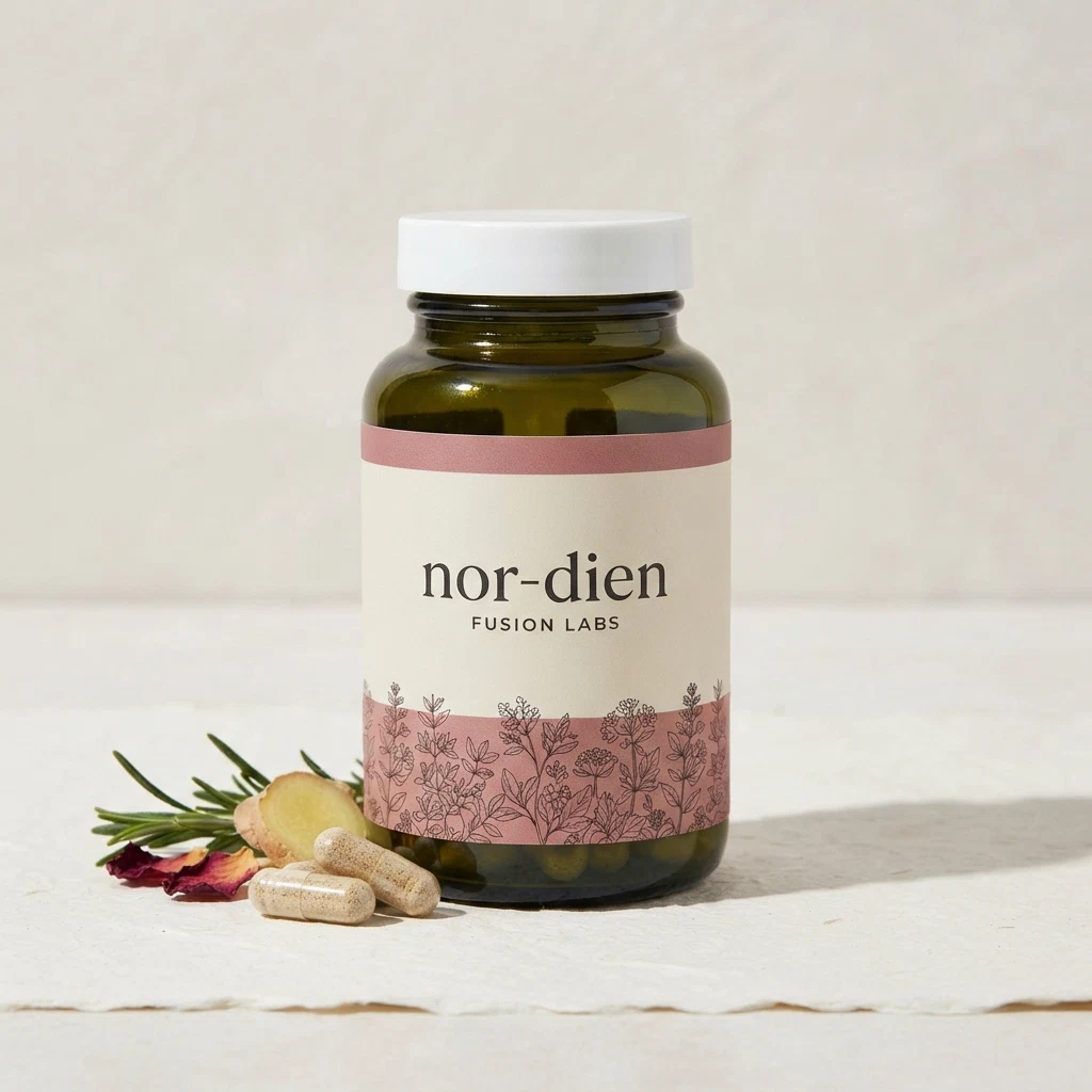 Nordien Fusion Labs flaska med kapslar
